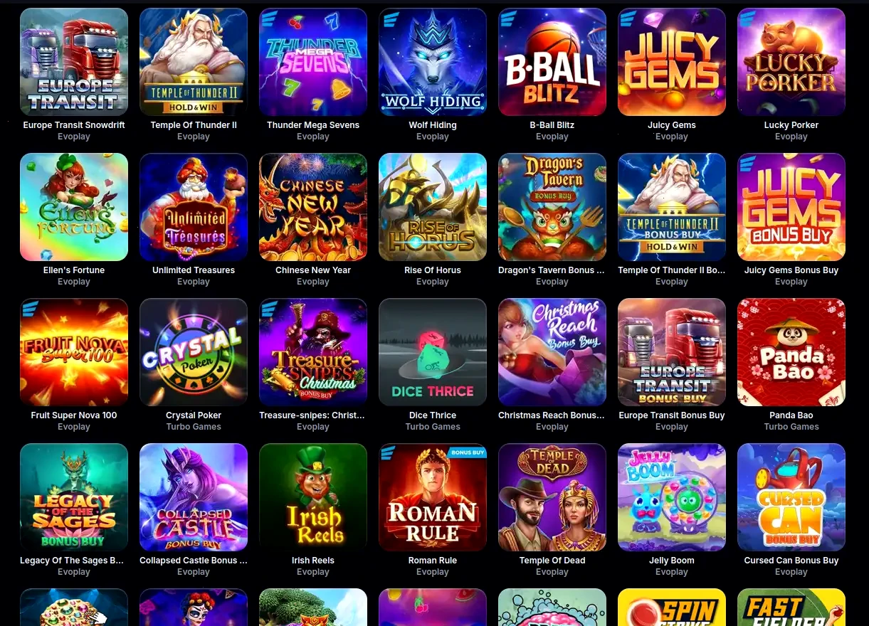 Grande Vegas mobile casino interface showing slot games on smartphone screen